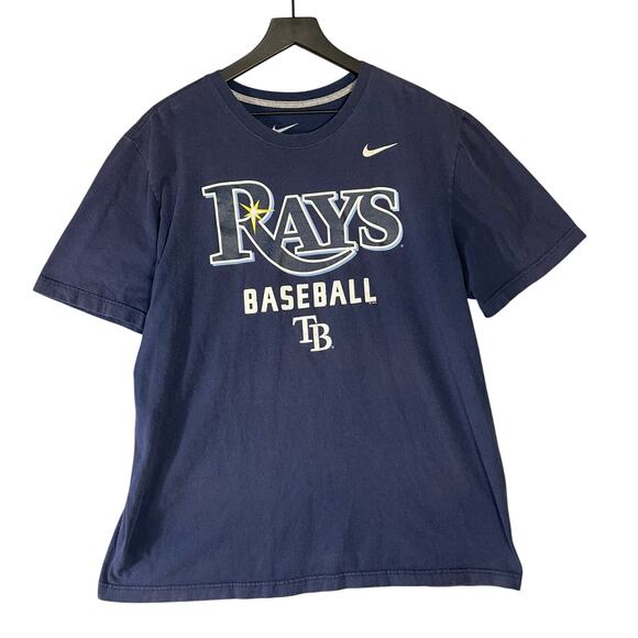 Nike Tampa Bay Rays Baseball T-Shirt Men’s XL Navy Blue MLB Short Sleeve Tee‎ - Picture 1 of 9